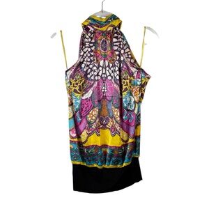 Arden B Multicolor Halter Top with Black Accent‎